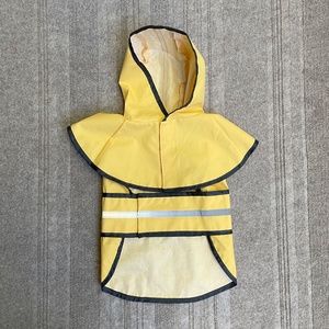 Yellow & Black Raincoat With Reflective for Dogs In Size Medium